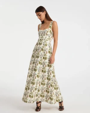 Dresses | Emporio Sirenuse Azzurra Dress in Persian Botanic Print Ivory