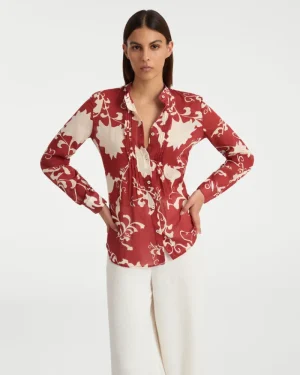 Blouses & Tops | Emporio Sirenuse Chiara Shirt in Flower Screen Print AntiqueRose