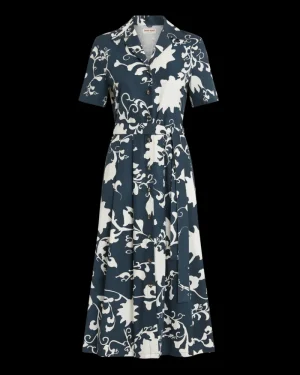 Dresses | Emporio Sirenuse Claudia Dress in Flower Screen Print Blue