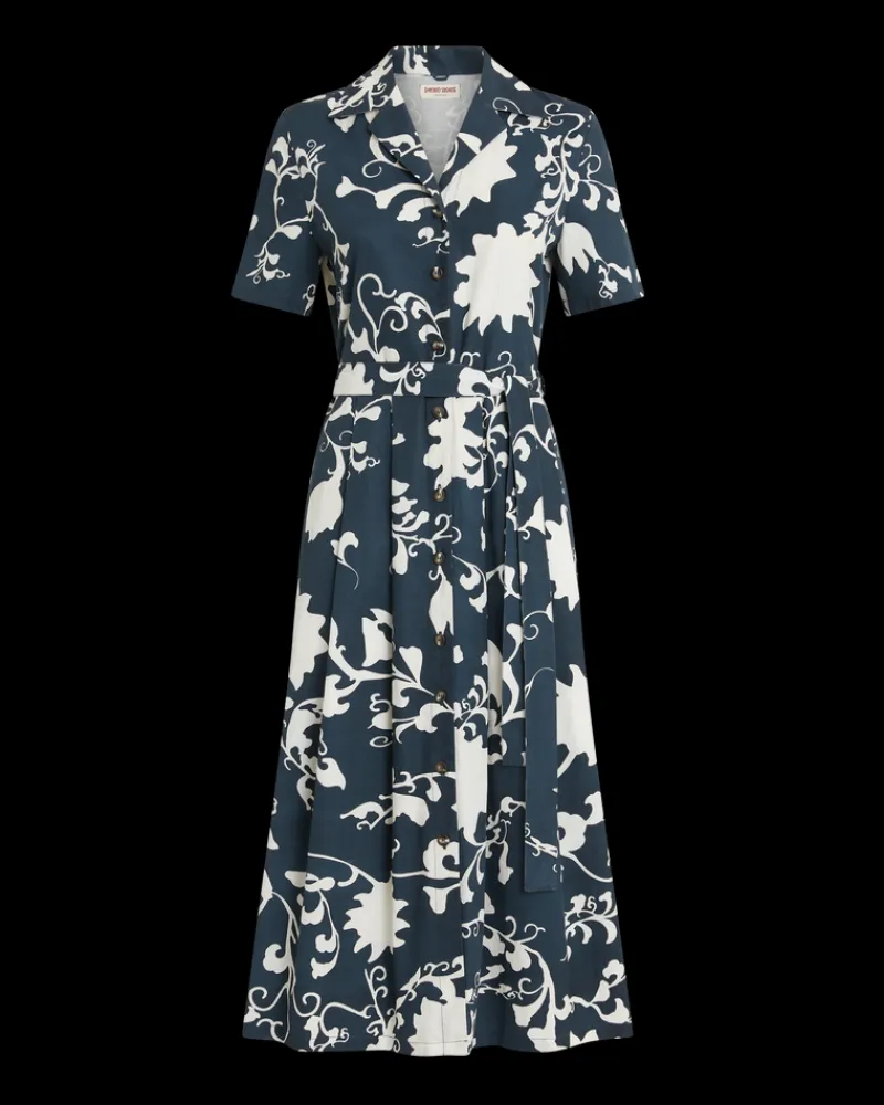 Dresses | Emporio Sirenuse Claudia Dress in Flower Screen Print Blue