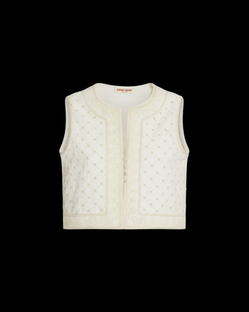 Blouses & Tops | Emporio Sirenuse Embroidered Clara Vest White