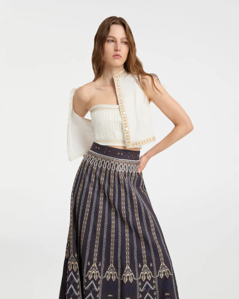 Matching Sets | Blouses & Tops | Emporio Sirenuse Flavia Top with Calliope Embroidery White