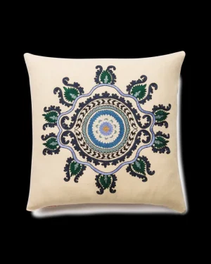 Pillow Cases | Emporio Sirenuse Flower cushion Cover Blue