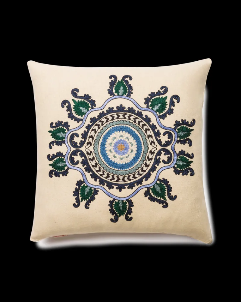 Pillow Cases | Emporio Sirenuse Flower cushion Cover Blue