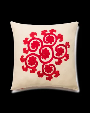 Pillow Cases | Emporio Sirenuse Flower Cushion Cover LightRed