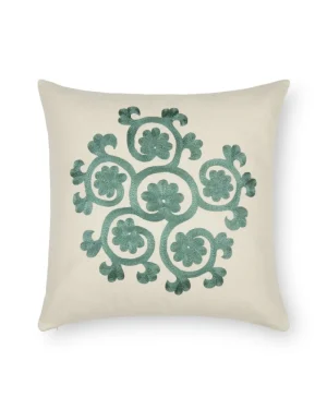 Pillow Cases | Emporio Sirenuse Flower Cushion Cover Green