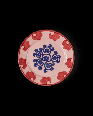 Suzani | Dinner Plates | Emporio Sirenuse Flower Dinner Plate PinkBlueRed