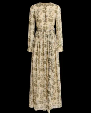 Dresses | Emporio Sirenuse Giorgina Dress in Shiny Persian Botanic Print Ivory