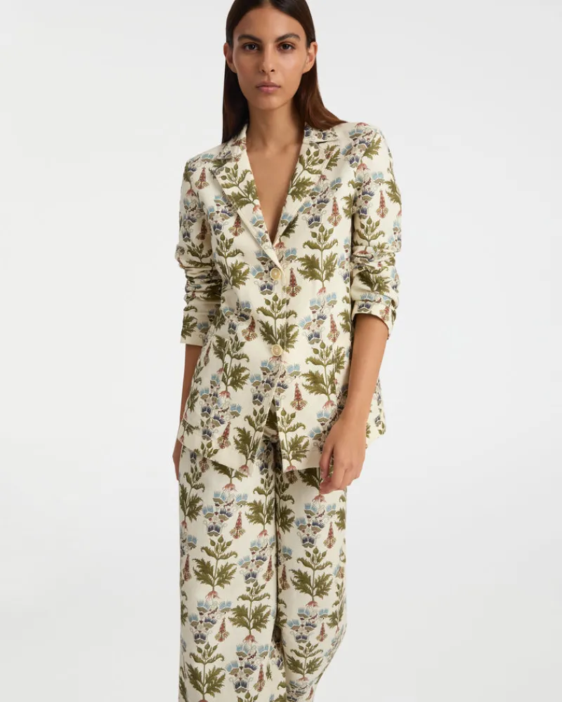 Matching Sets | Blouses & Tops | Emporio Sirenuse Grace Jacket in Persian Botanic Print Ivory