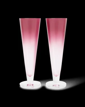 Flutes | Emporio Sirenuse Gradient Champagne Flute Set of 2 Pink