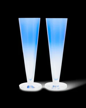 Flutes | Emporio Sirenuse Gradient Champagne Flute Set of 2 Blue