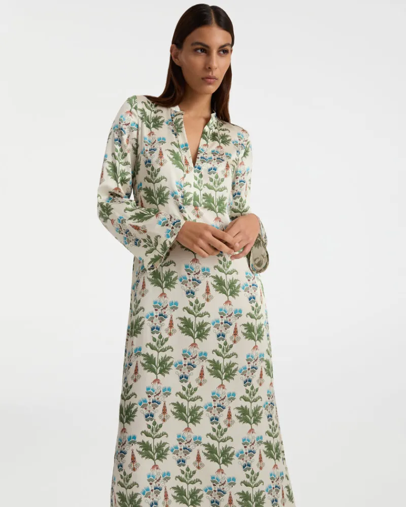 Caftans | Emporio Sirenuse Jenna Caftan in Persian Botanic Print Ivory
