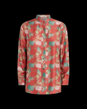 Matching Sets | Blouses & Tops | Emporio Sirenuse Kelsy Shirt in Dragonfly Print Burgundy