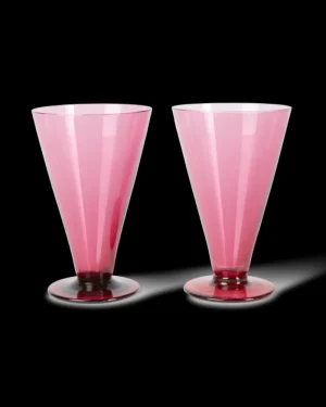 Stem Glasses | Emporio Sirenuse Large Coloured Stemmed Glass Set of 2 Pink