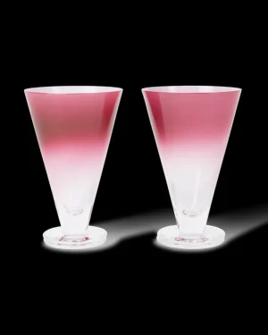 Stem Glasses | Emporio Sirenuse Large Gradient Stemmed Glass Set of 2 Pink