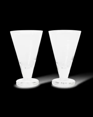 Stem Glasses | Emporio Sirenuse Large Gradient Stemmed Glass Set of 2 White