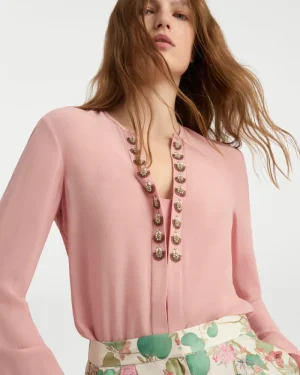 Blouses & Tops | Emporio Sirenuse Lauren Blouse with Embroidery Beads LightPink