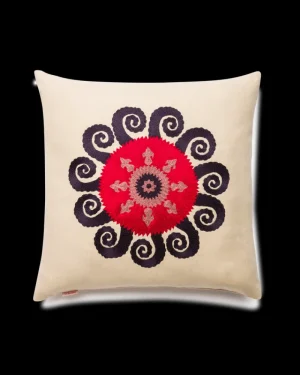 Pillow Cases | Emporio Sirenuse Sun Cushion Cover Red