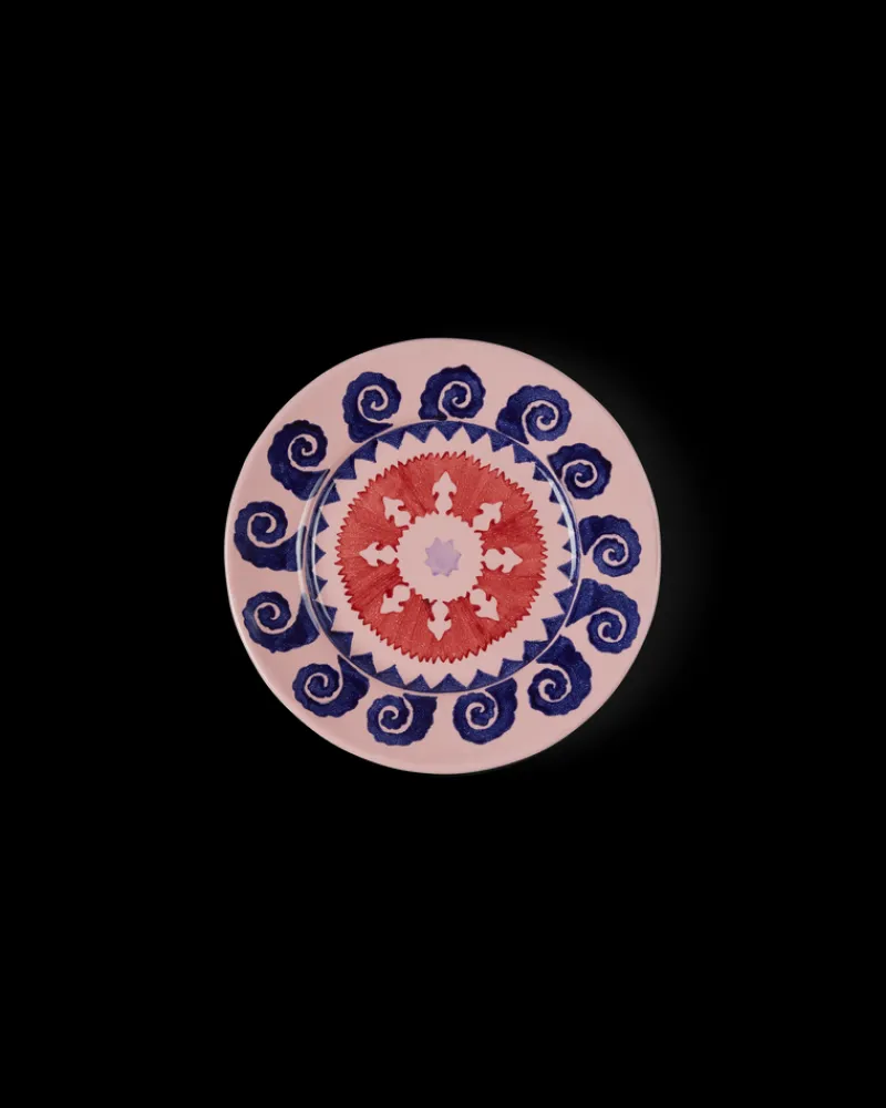 Suzani | Dessert Plates | Emporio Sirenuse Sun Dessert Plate PinkBlueRed