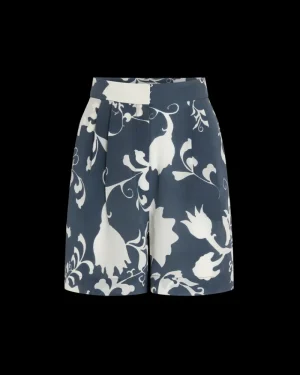 Matching Sets | Shorts & Pants | Emporio Sirenuse Tamu Shorts in Flower Screen Print Blue