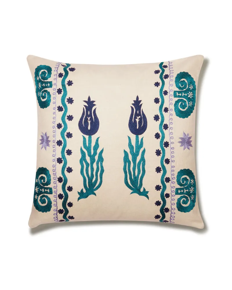 Pillow Cases | Emporio Sirenuse Tulip Cushion Cover BlueRed